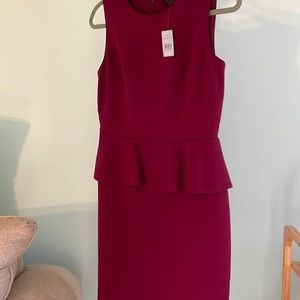 NWT Ann Taylor sleeveless peplum sheath. Wine/purple. Size 4P